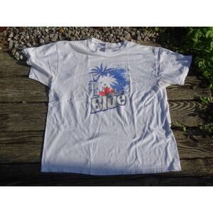 Vintage 90s Labatt Blue Beer T-shirt Made in USA Cotton Sz XL Bar Drinking Party